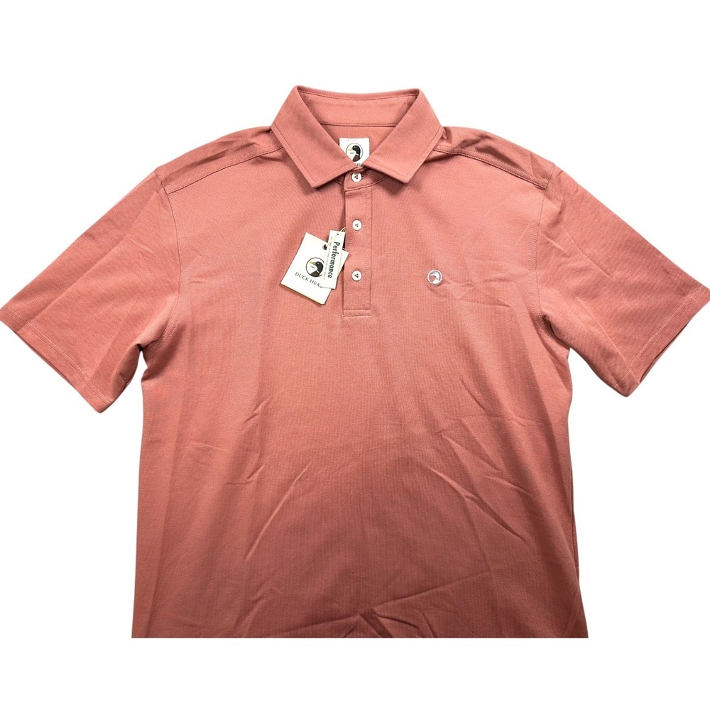NEW Duck Head Faded Red Performance Cotton Short Sleeve Polo Shirt Men's Medium